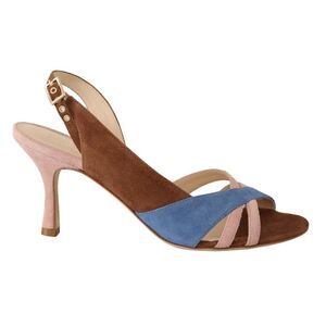 GIA COUTURE Multicolor Suede Leather Slingback Heels Sandals Women's Shoes